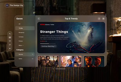 Spatial Design of Netflix 3d dashboard glassmorphism inspiration landing page netflix product design spatial design ui ui design ux design web page website