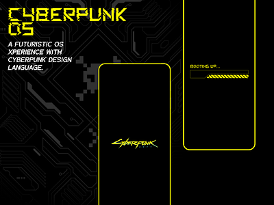 Cyberpunk OS-Boot Screen graphic design ui