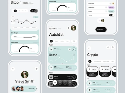 Crypto Trading App bitcoin crypto crypto app defi eth finance fintech minimal mobile app mobile design modern profile saas startup token trading trading app trading bot ui ux web design