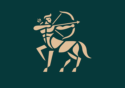 Centaur - logo arc archer branding centaur centaure design graphic design horse horser icon identity illustration logo man marks monster sagittarius symbol ui
