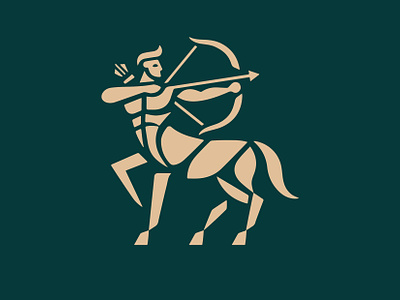 Centaur - logo arc archer branding centaur centaure design graphic design horse horser icon identity illustration logo man marks monster sagittarius symbol ui