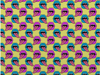 lips with tongue out super cool pop art cartoon pattern disco lips tongue disco style pop art