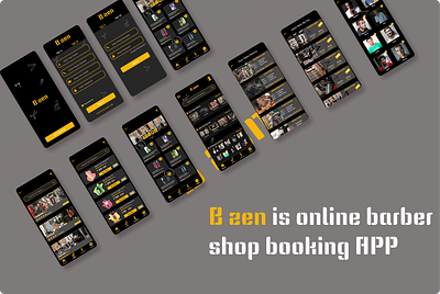 online barber booking app ui branding full app ui graphic design logo online barber booking app ui ui userinterface of barber booking