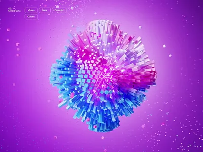 3D Flussonic Video Media Data 3d colorful cubes design media motion graphics purple video vivid
