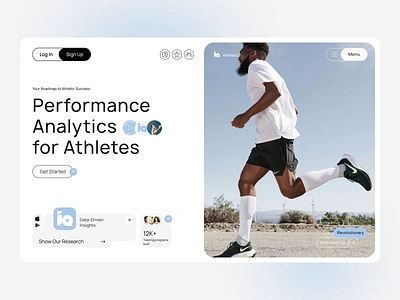 Athletics Platform Startup analytics animation athlete athletics community fitness gym interaction interface landing page minimal performance saas sports sports monitoring startup ui ux webdesign website design yoga