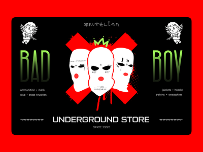 Concept underground store design graphic design illustration landig page landing minimalism store ui underground