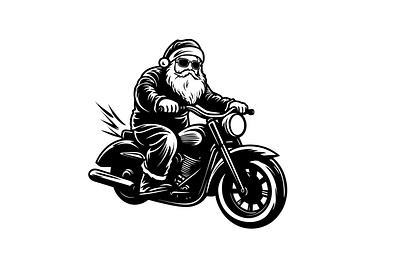 CHRISTMAS SANTA CLAUS MOTORCYCLE Logo branding graphic design logo
