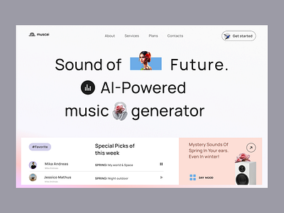 Landing page for music website figma landingpage ui ux