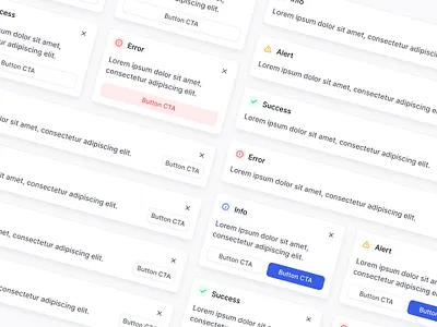 Notifications & Toasts alert components dark mode dark theme design system figma light mode light theme notification notify success toast variables warning