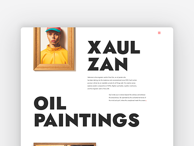 Xaul Zan oil painting artist artist artist gallery artist landing page artist website design digital design landing page oil paint art oil paint artist oil painting landing page paintings portrait red action color red link color strong type strong typography typography ui ux website