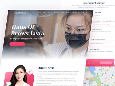 Microblading Landing Page beauty branding business company company profile design graphic design landing page microblading salon ui website women