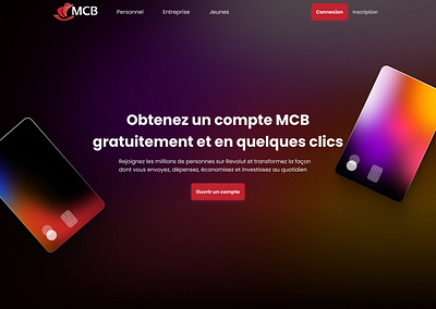 MCB - Home page bank graphic design homepage motion graphics ui