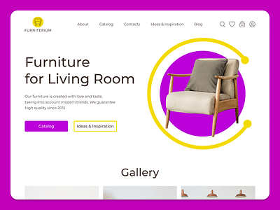 Furniterium Landing banner branding design furniture graphic design landing shop ui web design