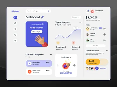 Wallet Dashboard UI dashboard finance ui uiux user interface walletapp