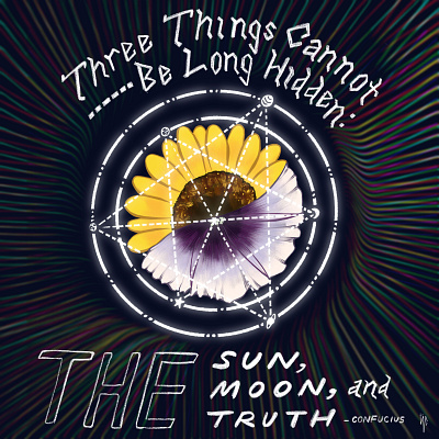 sun and moon flower astronomy color digital flower graphic design illustration lettering moon procreate sun