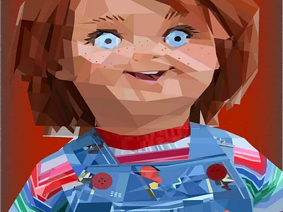 Chucky low poly version! chucky good guys horror illustration lowpoly poupée