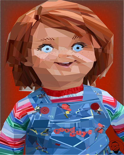 Chucky low poly version! chucky good guys horror illustration lowpoly poupée