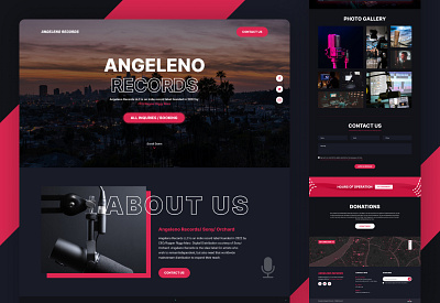 Angeleno Records Studios UIUX angeleno branding concept design design sense funnel design graphic design idea landing page design studio website ui user experience design user interface design ux web design website ideas