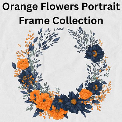 Orange Flowers Wreath clip art clipart clipart png floral flower flowers graphic design png rose