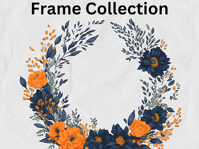 Orange Flowers Wreath clip art clipart clipart png floral flower flowers graphic design png rose