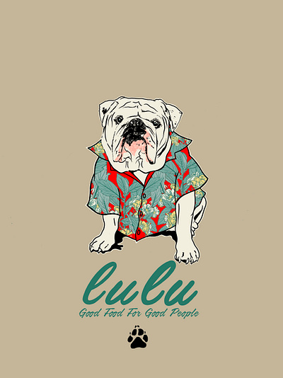 Lulu restaurant animal art branding food truck illustration logo