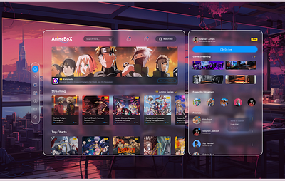 AnimeBox Streaming Desktop site : UI design animation app branding design graphic design illustration mobile app ui