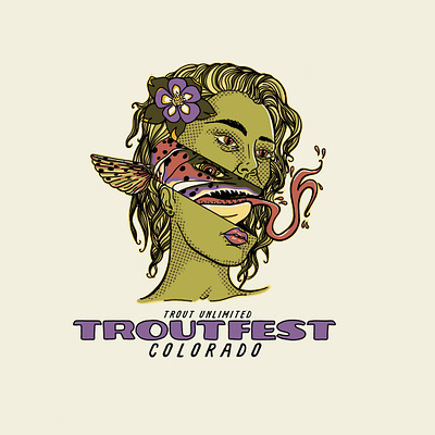 Trout unlimited - troutfest apparel design branding logo trout unlimited troutfest
