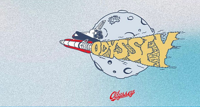 Odyssey-space shuttle apparel art branding illustration space art