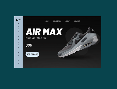 Nike Air Max Website Hero section Design branding graphic design landing page nike ui web design