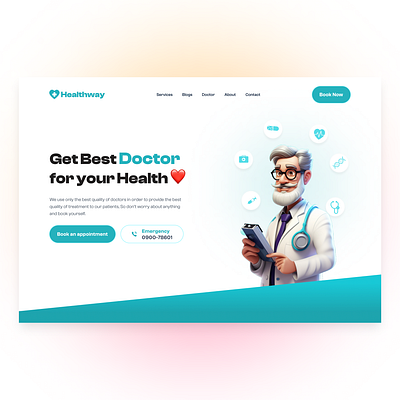 Doctor appointment booking Homepage animation branding graphic design logo ui