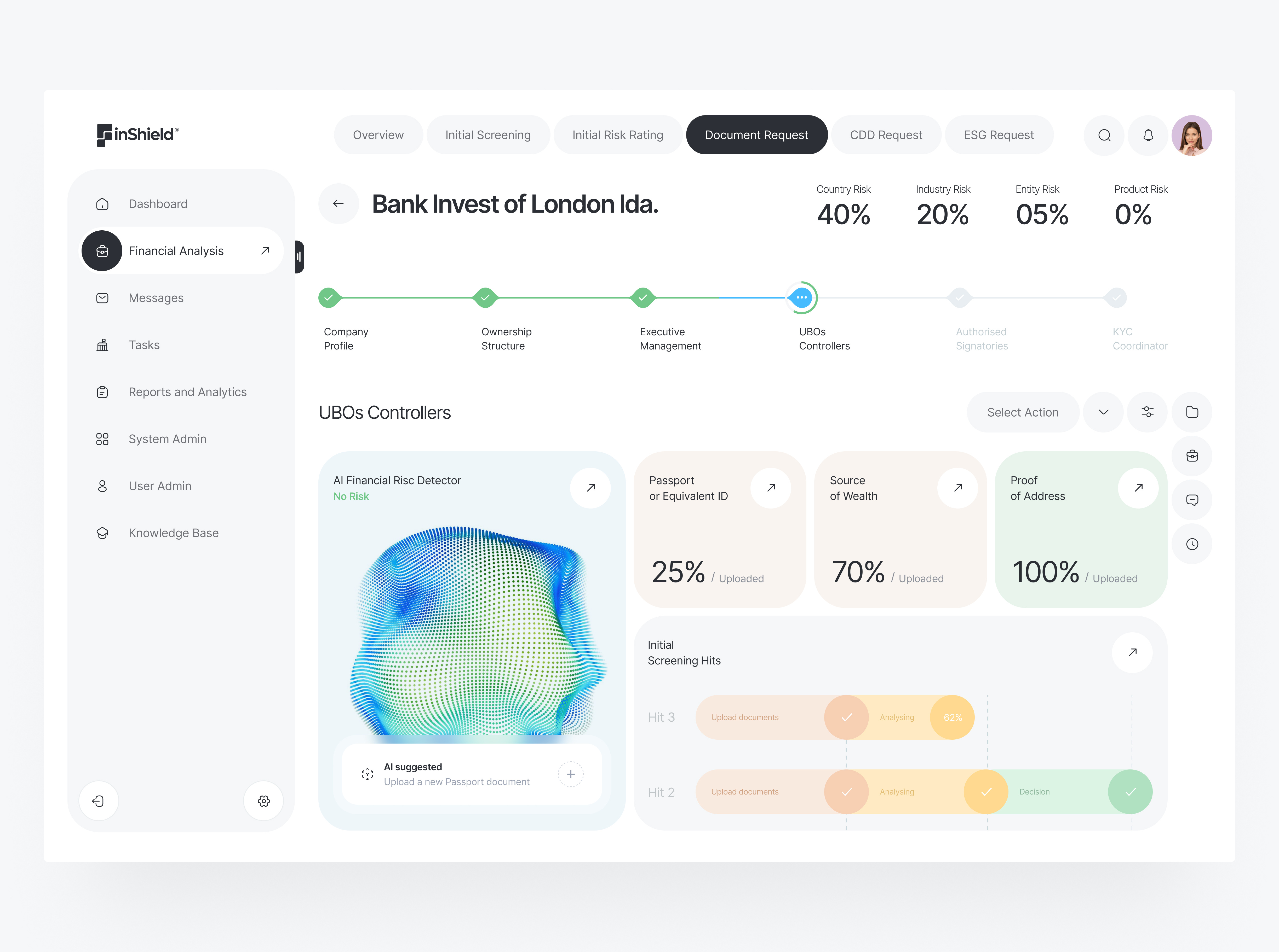 FinShield bank brand design compliance dashboard desktop finance financial financial app interaction design kyc logo design money software ui user experience