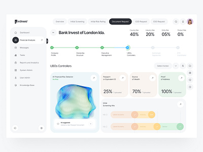 FinShield bank brand design compliance dashboard desktop finance financial financial app interaction design kyc logo design money software ui user experience