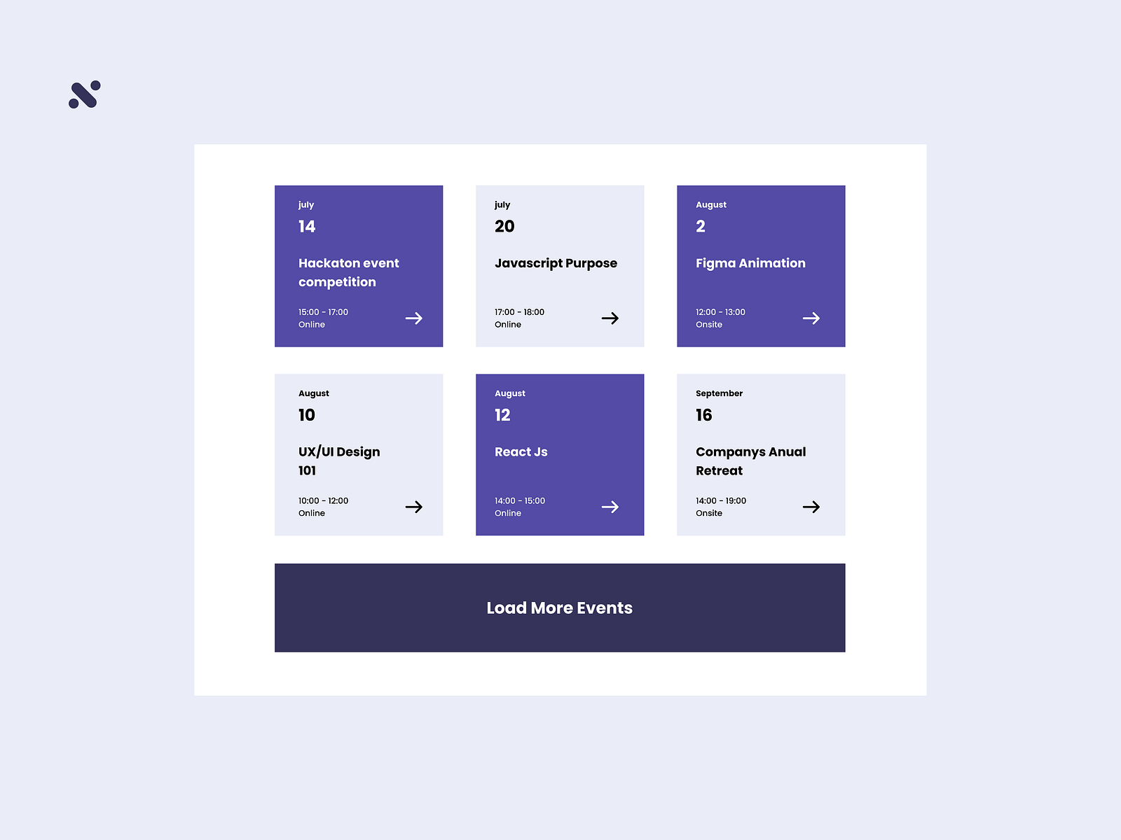 Event Listing UI by Carlos Pessane on Dribbble