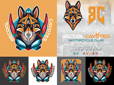 BRANDING for BECOOL CAYOTES Motorcycle Club branding graphic design identity logo logo design logomark motorcycle club logo