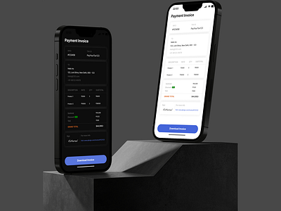 Day 34 - Invoice bill dailyuichallenge dark mode day 34 download invoice invoice invoice design mobile app payment ui