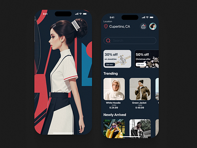 Clothing app android homepage illustration ios mobile ui ux