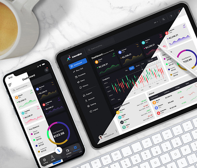 Responsive Dashboard For Cryptocurrency : Dark And Light Mode animation crypto cryptocurrency darkmode dashboard design figma graphic design lightmode mobiledesign motion graphics responsive ui webdesign