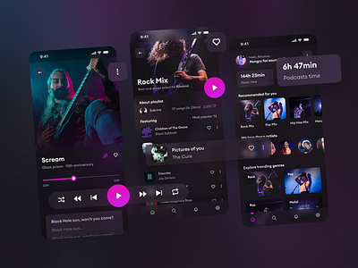 Modern Music Player | UI/UX appdesign artisticui conceptdesign creativedesign darkmode darkui designtrends digitalart glassmorphism graphicdesign innovativedesign interactivedesign musicapp musicplayerapp uiinspiration uiuxdesign userexperience userinterface uxuiconcept visualdesign