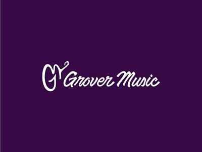 Grover Music logo band branding design entertainer groovy guitar jazz live music logo music musician purple
