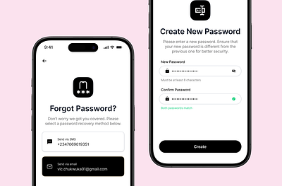 Password Recovery flow for a crypto trading app app change password crypto design design process forgot password mobile otp password password recovery recover password sms trading ui uiux ux