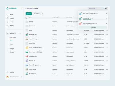 Data screen ai app artificial intelligence clean company data data management design enterprise file files folder ml ui ui design upload uploading ux ux design web