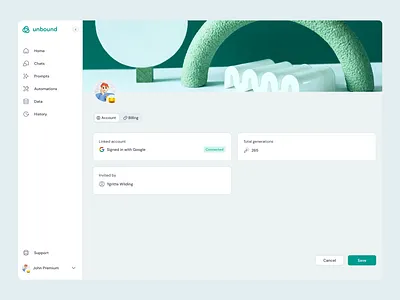 Profile screen account clean cover cover background profile settings ui ui design ux ux design web