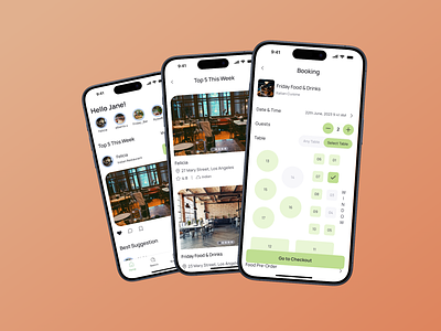 Foody: Effortless Restaurant Table Reservations mobile app reservation table booking ui ui design user interface ux
