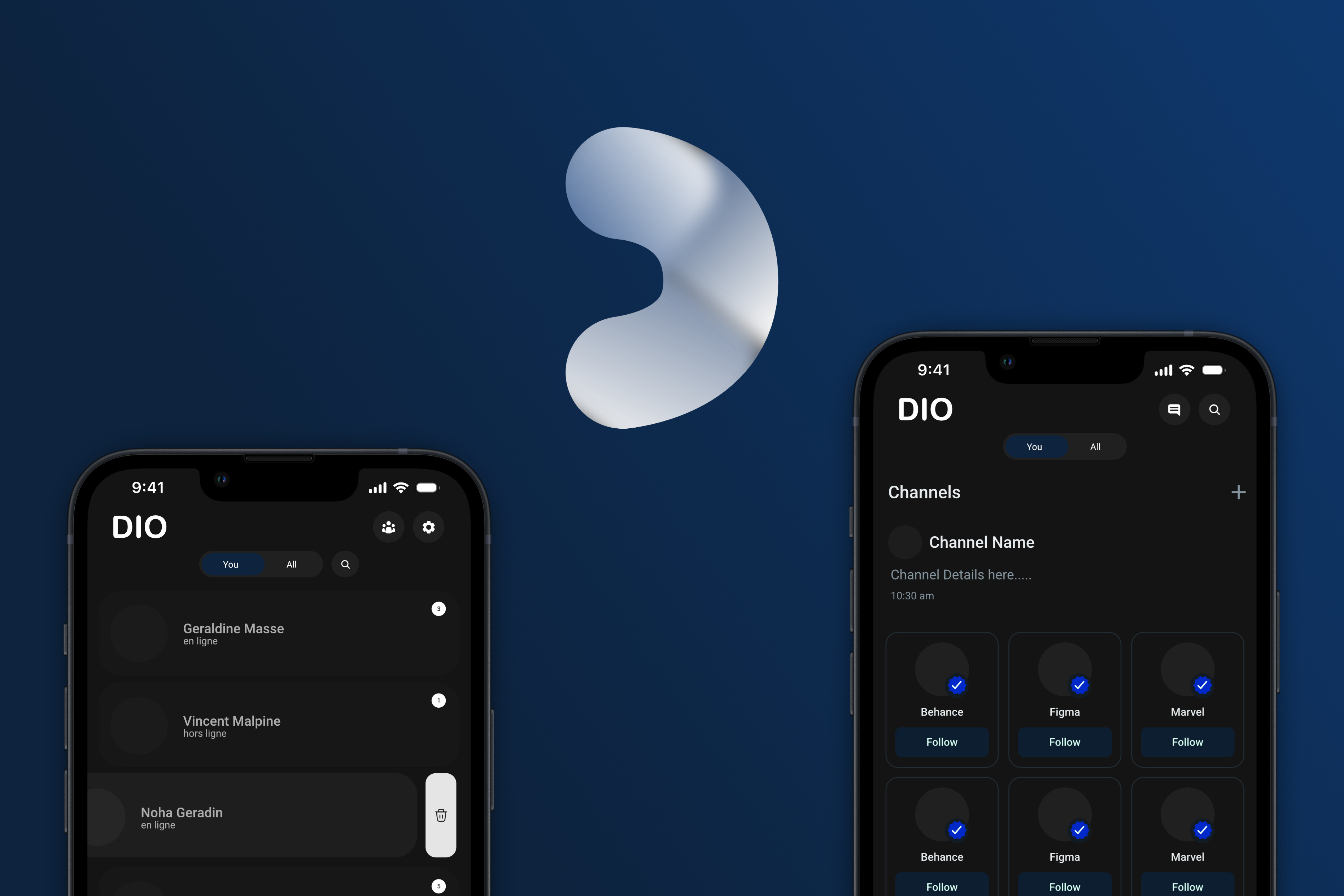 DIO.chat affinity chat chatapp design facebook ios logo media meta réseaux social social chat ui whatsapp