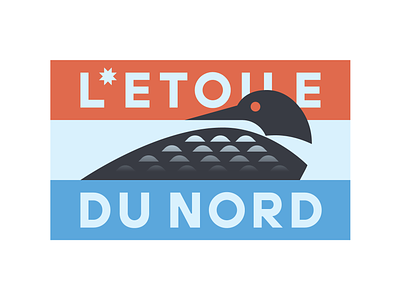 L'ETOILE DU NORD branding design flag design identity illustration loon minnesota state flag