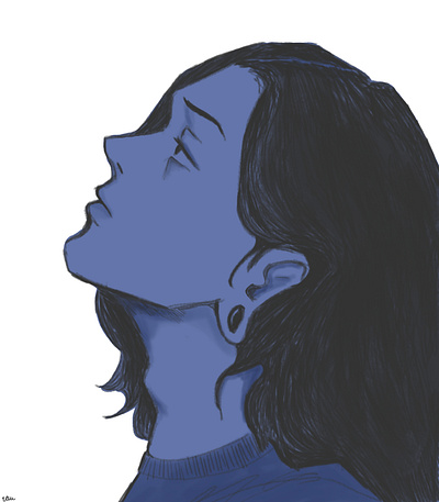 青い男 digital illustration illustration