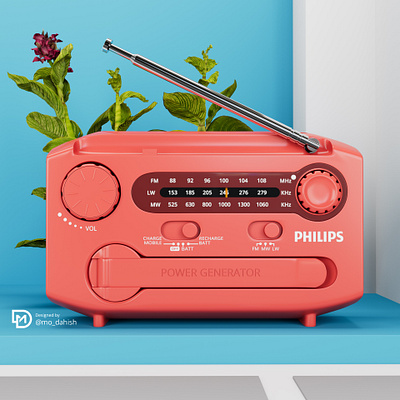 3D Product - Philips Radio 3d branding c4d color decoration graphic design isometric lowpoly motion graphics product radio render