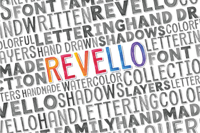 Revello SVG Hand Painted Font Family Free Download bold color font colorful colorful font decorative display layer styles layered font shadows svg font watercolor font