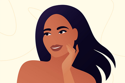 Illustration for beautiful skin (Luvly app) beauty cosmetics digital art face girl illustration illustrator portrait smile woman yoga