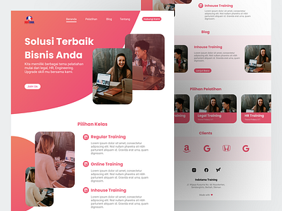 Training Website branding color colorful design graphic design pink training trainings ui uiux ux website